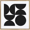 image:imageKate and Laurel Sylvie Bold Vintage Geometric Black and White Framed Canvas Wall Art by The Creative Bunch Studio 30x30 Gold Geometric Black Modern Art for WallGold