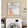 image:imageKate and Laurel Sylvie Botanical Calathea 4 Framed Canvas Wall Art by Dominique Vari 22x22 Natural Decorative Minimalist Botanical Art