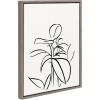image:imageKate and Laurel Sylvie Botanical Sketch Print No 1 Framed Canvas Wall Art by The Creative Bunch Studio 18x24 Gray Decorative Botanical Abstract Art Print for Wall