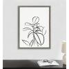 image:imageKate and Laurel Sylvie Botanical Sketch Print No 1 Framed Canvas Wall Art by The Creative Bunch Studio 18x24 Gray Decorative Botanical Abstract Art Print for Wall