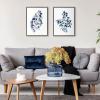 image:imageKate and Laurel Sylvie Botanical Split Fern Indigo and Botanical Maiden Indigo Framed Canvas Wall Art Set by Sara Berrenson 2 Piece Set 18x24 Gray Floral Watercolor Wall Art Dcor Set