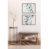 image:imageKate and Laurel Sylvie Branch I and II Framed Canvas Wall Art Set by Nikita Jariwala 2 Piece Set 18x24 Gray Modern Soft Nature Brushstroke Leaf Branches Art Set for Wall