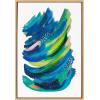 image:imageKate and Laurel Sylvie Bright Abstract 2 Framed Canvas Wall Art by Jessi Raulet of Ettavee 18x24 Natural Modern Colorful Brushstrokes Art for WallNatural