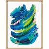 image:imageKate and Laurel Sylvie Bright Abstract 2 Framed Canvas Wall Art by Jessi Raulet of Ettavee 18x24 Natural Modern Colorful Brushstrokes Art for WallNatural