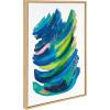 image:imageKate and Laurel Sylvie Bright Abstract 2 Framed Canvas Wall Art by Jessi Raulet of Ettavee 18x24 Natural Modern Colorful Brushstrokes Art for WallNatural