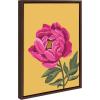 image:imageKate and Laurel Sylvie Bright Peony Framed Canvas Wall Art by Maria Filar 18x24 White Natural Floral Art for WallBrown