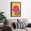 image:imageKate and Laurel Sylvie Bright Peony Framed Canvas Wall Art by Maria Filar 18x24 White Natural Floral Art for WallBrown