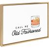 image:imageKate and Laurel Sylvie Call Me Old Fashioned Framed Canvas Wall Art by The Creative Bunch Studio 18x24 Gold Chic Bar Art for WallGold