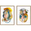 image:imageKate and Laurel Sylvie Changes No 1 and 2 Framed Canvas Wall Art Set by Erika Wynn 2 Piece Set 18x24 Natural