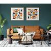 image:imageKate and Laurel Sylvie Circles and Curves Retro Color Framed Canvas Wall Art by The Creative Bunch Studio 18x40 Natural Narrow MidCentury Modern Geometric Wall ArtNatural