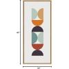 image:imageKate and Laurel Sylvie Circles and Curves Retro Color Framed Canvas Wall Art by The Creative Bunch Studio 18x40 Natural Narrow MidCentury Modern Geometric Wall ArtNatural