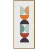 image:imageKate and Laurel Sylvie Circles and Curves Retro Color Framed Canvas Wall Art by The Creative Bunch Studio 18x40 Natural Narrow MidCentury Modern Geometric Wall ArtNatural