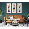 image:imageKate and Laurel Sylvie Circles and Curves Retro Color Framed Canvas Wall Art by The Creative Bunch Studio 18x40 Natural Narrow MidCentury Modern Geometric Wall ArtNatural