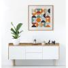 image:imageKate and Laurel Sylvie Circles and Curves Retro Color Framed Canvas Wall Art by The Creative Bunch Studio 18x40 Natural Narrow MidCentury Modern Geometric Wall ArtNatural