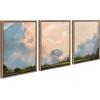 image:imageKate and Laurel Sylvie Clouds Triptych Framed Canvas Wall Art Set by Mary Sparrow 3 Piece Set Gold Nature Landscape Sky Art Set for Wall