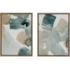image:imageKate and Laurel Sylvie Color Exploration I and II Framed Canvas Wall Art Set by Amy Lighthall 2 Piece Set 18x24 Gold Modern Abstract Soft Watercolor Art Set for WallGold