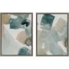 image:imageKate and Laurel Sylvie Color Exploration I and II Framed Canvas Wall Art Set by Amy Lighthall 2 Piece Set 18x24 Gold Modern Abstract Soft Watercolor Art Set for WallGray