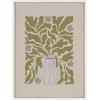 image:imageKate and Laurel Sylvie Colorful Abstract Retro Floral Blue Vase Framed Canvas Wall Art by The Creative Bunch Studio 18x24 White Modern Abstract Greenery Vase with Contemporary Floral Art