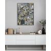 image:imageKate and Laurel Sylvie Deco Nadeau Framed Canvas Wall Art by Leah Nadeau 28x38 Gray Decorative Transitional Art Print for WallGray