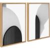 image:imageKate and Laurel Sylvie Doorway 1 and 2 Framed Canvas Wall Art Set by Alicia Abla 2 Piece 18x24 Natural Modern Abstract Black and White Art for Wall