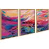 image:imageKate and Laurel Sylvie EV Brush Strokes 90 A B and C Framed Canvas Wall Art Set by Jessi Raulet of Ettavee 3 Piece Set 18x24 Natural Colorful Abstract Art for Wall