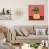 image:imageKate and Laurel Sylvie East Wind Framed Canvas Wall Art by Mary Joak 22x22 Natural Decorative Boho Succulent Art for WallGold