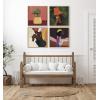 image:imageKate and Laurel Sylvie East Wind Framed Canvas Wall Art by Mary Joak 22x22 Natural Decorative Boho Succulent Art for WallNatural