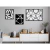 image:imageKate and Laurel Sylvie Elevated Modern Black and White Minimalist Pattern Framed Canvas Wall Art Set by The Creative Bunch Studio Set of 3 16x20 and 23x33 Gold Black and White Art Set for WallBlack