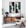 image:imageKate and Laurel Sylvie Emerald Blush Framed Canvas Wall Art by Amy Lighthall 18x40 Black Colorful Modern Abstract Art for WallBlack