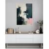 image:imageKate and Laurel Sylvie Emerald Blush Framed Canvas Wall Art by Amy Lighthall 18x40 Black Colorful Modern Abstract Art for WallWhite