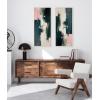 image:imageKate and Laurel Sylvie Emerald Blush Framed Canvas Wall Art by Amy Lighthall 18x40 Black Colorful Modern Abstract Art for WallWhite