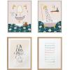 image:imageKate and Laurel Sylvie Floral Sink and Floral Bath Framed Canvas Wall Art Set by Leonora Jennifer Benza of Yellow Heart Art 2 piece 18x24 White Modern Contemporary Bathroom Art Set