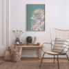 image:imageKate and Laurel Sylvie Floral in Teal Framed Canvas Wall Art by Apricot and Birch 18x24 Natural Vintage Floral Art for WallNatural