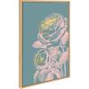 image:imageKate and Laurel Sylvie Floral in Teal Framed Canvas Wall Art by Apricot and Birch 18x24 Natural Vintage Floral Art for WallNatural