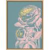 image:imageKate and Laurel Sylvie Floral in Teal Framed Canvas Wall Art by Apricot and Birch 18x24 Natural Vintage Floral Art for WallNatural