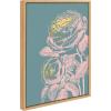image:imageKate and Laurel Sylvie Floral in Teal Framed Canvas Wall Art by Apricot and Birch 18x24 Natural Vintage Floral Art for WallNatural