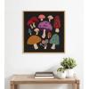 image:imageKate and Laurel Sylvie Forest Mushrooms Dark Framed Canvas Wall Art by Carey Copeland 22x22 Natural MidCentury Mushroom Plant Wall Decor