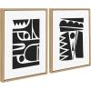 image:imageKate and Laurel Sylvie Geometric Configurations and Geometric Ensemble Framed Canvas Wall Art Set by Statement Goods 2 Piece 18x24 Natural Modern Abstract Art Set for WallNatural