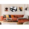 image:imageKate and Laurel Sylvie Gesture I BW Framed Canvas Wall Art by Amy Lighthall 28x38 Black Oversized Minimalist Abstract Art Black and White Wall DcorGold