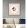 image:imageKate and Laurel Sylvie Groovy Daisy Framed Canvas Wall Art by Elizabeth Olwen 22x22 Natural Decorative Floral Art Print for Wall
