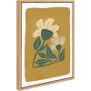 image:imageKate and Laurel Sylvie Happy Flowers Framed Canvas Wall Art by Oris Eddu 18x24 Natural Decorative Boho Floral Art Print for WallNatural