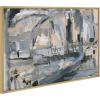 image:imageKate and Laurel Sylvie Harbor Nights Framed Canvas Wall Art by Leah Nadeau 23x33 Gold Decorative Abstract Print for WallGold