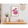 image:imageKate and Laurel Sylvie Hibiscus Bloom Fuchsia Framed Canvas Wall Art by Cat Coquillette 18x24 Natural Colorful Floral Art for WallNatural