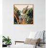image:imageKate and Laurel Sylvie Hue 2 Framed Canvas Wall Art by Alicia Bock 22x22 Natural Coastal Beach Palm Tree Art for Wall