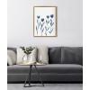 image:imageKate and Laurel Sylvie Indigo Tulips on White Framed Canvas Wall Art by Teju Reval of SnazzyHues 18x24 Gold Floral Art for Wall