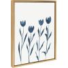 image:imageKate and Laurel Sylvie Indigo Tulips on White Framed Canvas Wall Art by Teju Reval of SnazzyHues 18x24 Gold Floral Art for Wall