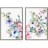 image:imageKate and Laurel Sylvie Ink Wash Floral Left and Right Framed Canvas Wall Art Set by Emma Daisy 2 Piece Set 23x33 Gray Watercolor Botanical Wall Art Set