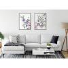 image:imageKate and Laurel Sylvie Ink Wash Floral Left and Right Framed Canvas Wall Art Set by Emma Daisy 2 Piece Set 23x33 Gray Watercolor Botanical Wall Art Set