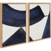 image:imageKate and Laurel Sylvie Japandi 3 1 and 2 Framed Canvas Wall Art Set by Rocket Jack 2 Piece 18x24 Natural Modern Abstract Brushstrokes Art Set for Wall