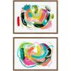 image:imageKate and Laurel Sylvie Joy No 1 and 2 Framed Canvas Wall Art Set by Erika Wynn 2 Piece Set 18x24 NaturalGold